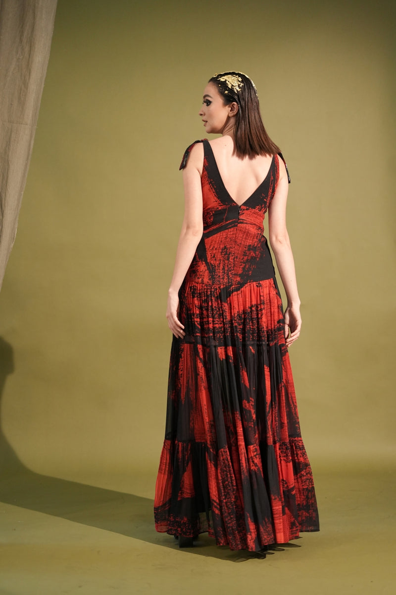 EDISHNAL Women Maxi Red, Black Dress - Buy EDISHNAL Women Maxi Red, Black  Dress Online at Best Prices in India | Flipkart.com